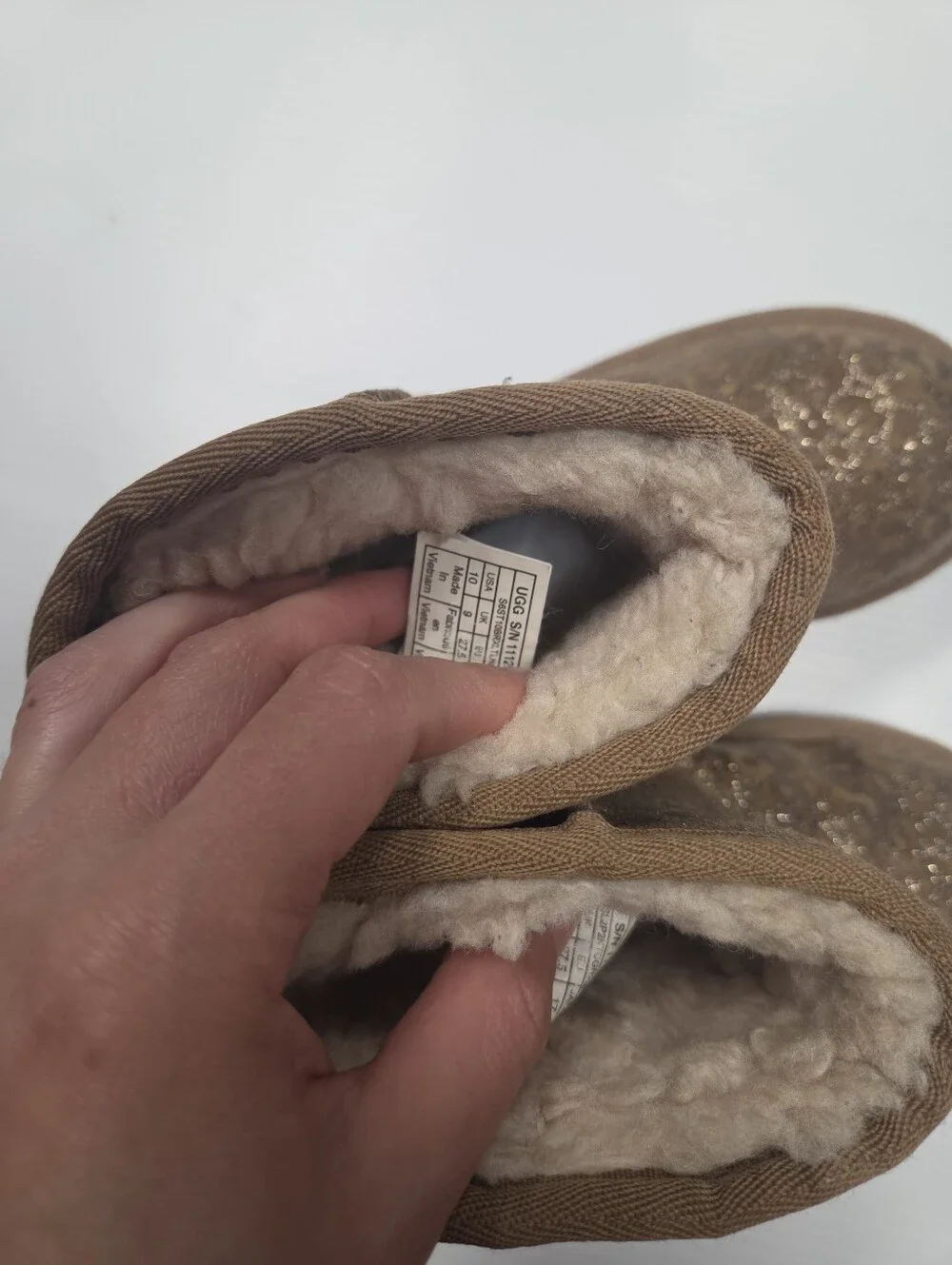 UGG 10 Toddler Classic II Glitter Leopard Chestnut Boot Shearling